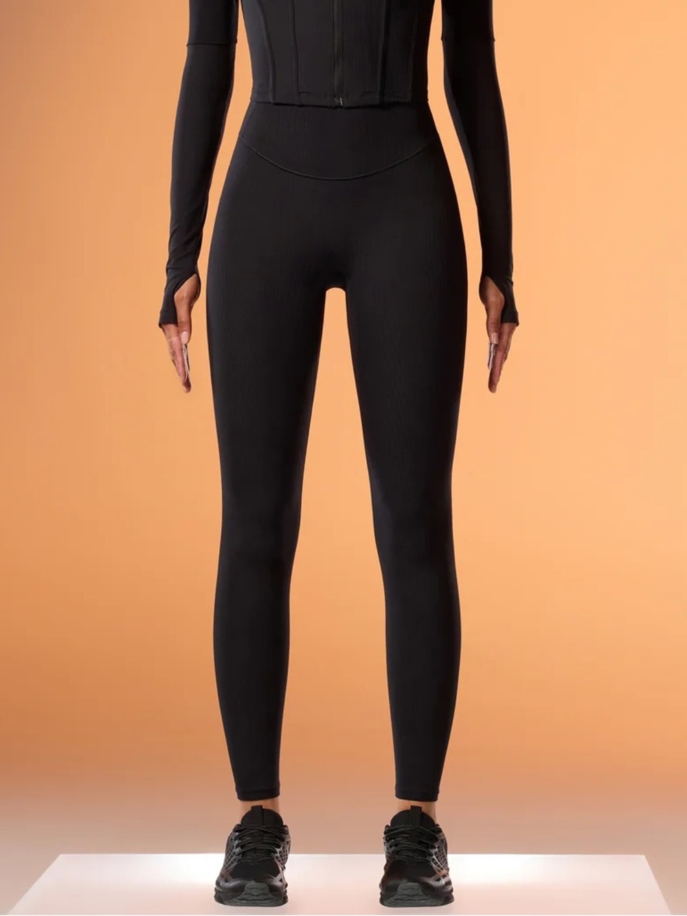 ALO Yoga Black Long-Sleeve Sculpting Jumpsuit